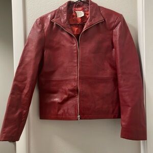 Red leather jacket